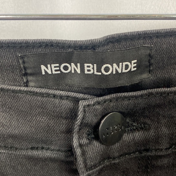 NEON BLONDE Bella Black Velvet Magic Sky High-Rise Skinny Jean - Size 26 - Picture 5 of 11